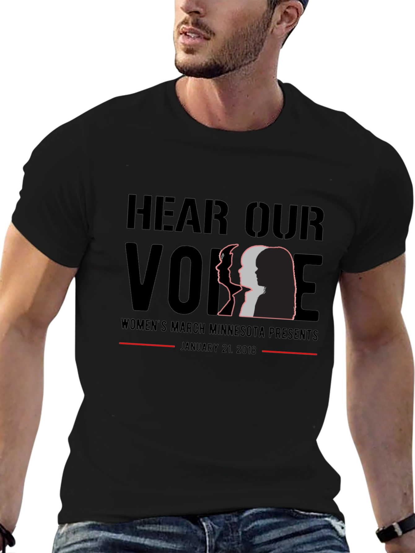 Hear Our Voice Womens March Black T-Shirt
