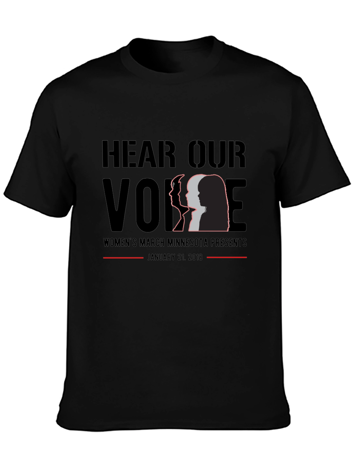 Hear Our Voice Womens March Black T-Shirt