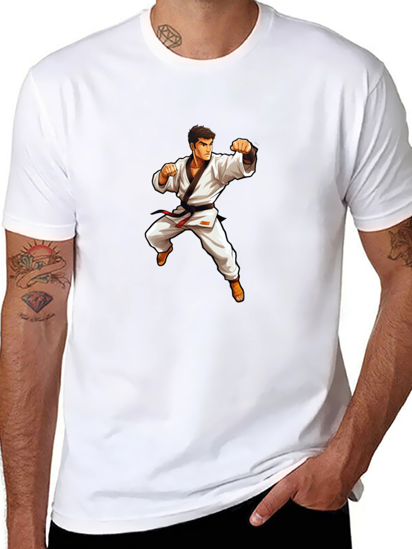 Karate Master Graphic T-Shirt - Black Cotton Tee