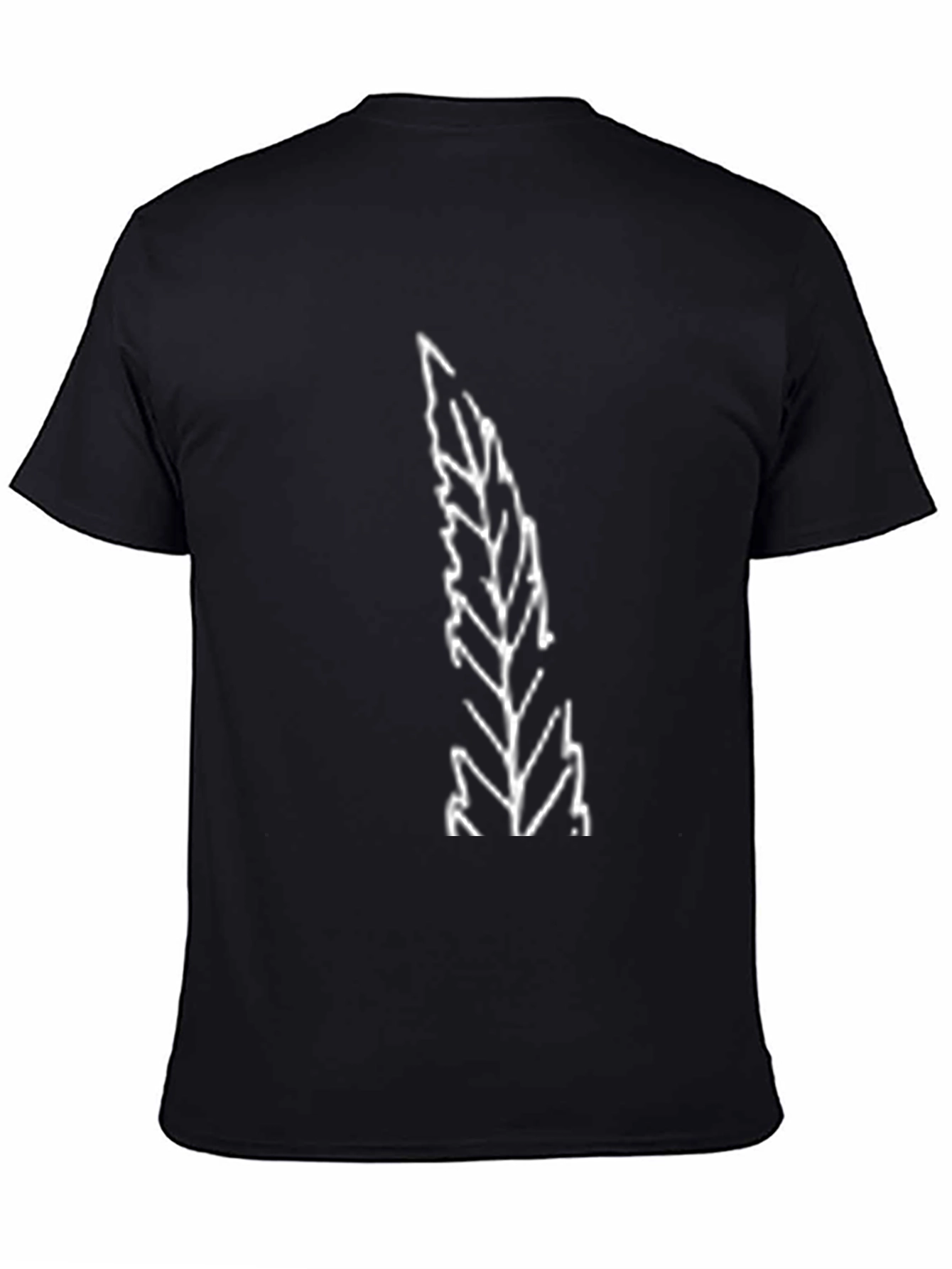 Black Tee with Abstract Leaf Print