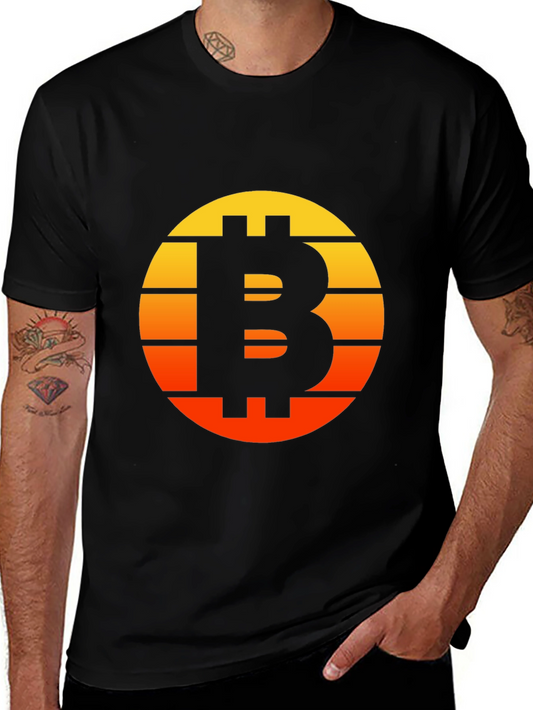 Bitcoin Sunset Graphic Tee - Black Crypto Shirt