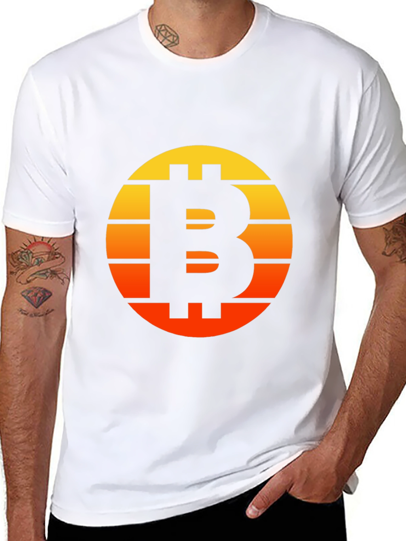 Bitcoin Sunset Graphic Tee - Black Crypto Shirt