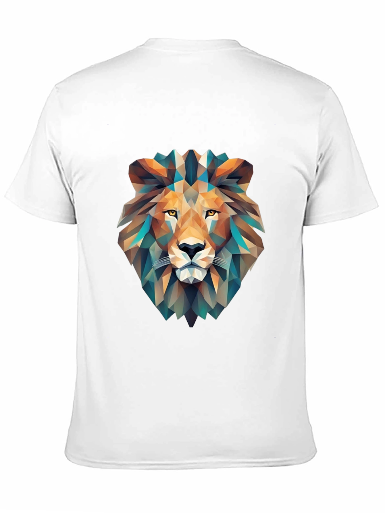 Geometric Lion Graphic T-Shirt - Black