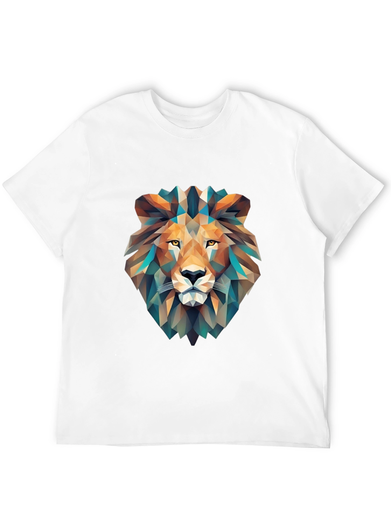 Geometric Lion Graphic T-Shirt - Black