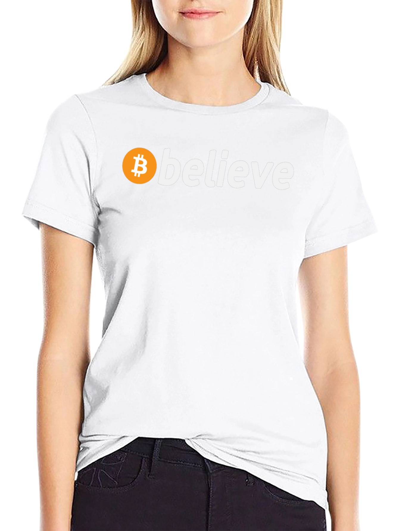 Believe in Bitcoin Black T-Shirt Crypto Fan