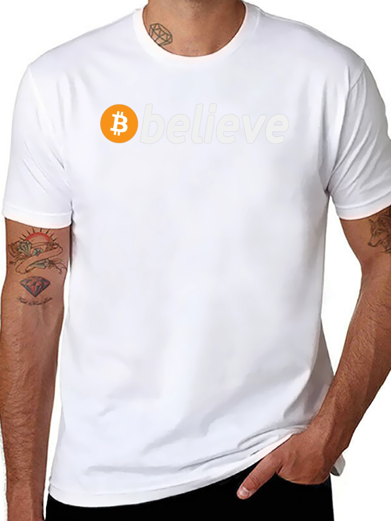 Believe in Bitcoin Black T-Shirt Crypto Fan