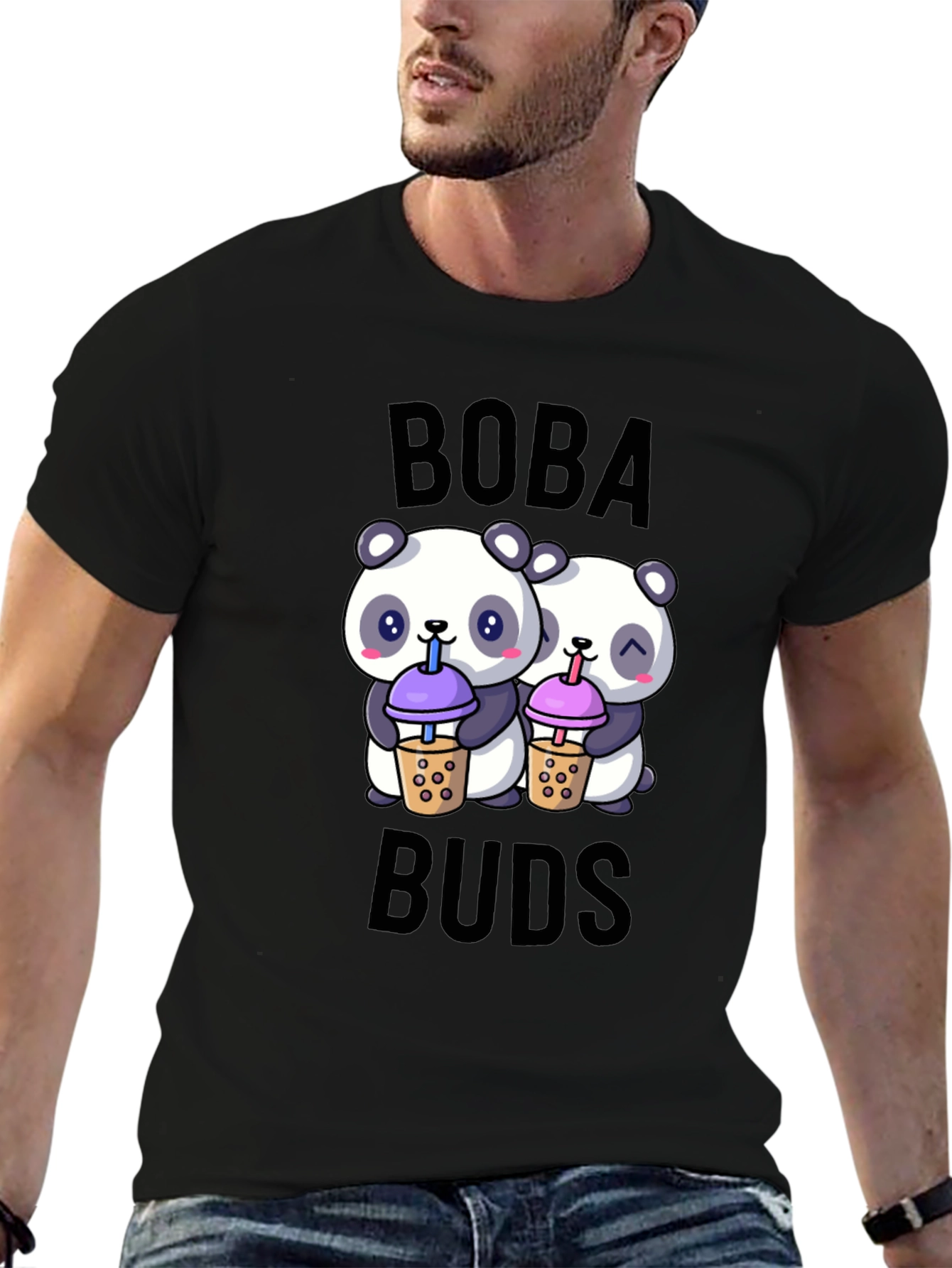 Boba Buds Panda T-Shirt: Cute Bubble Tea Lover Tee