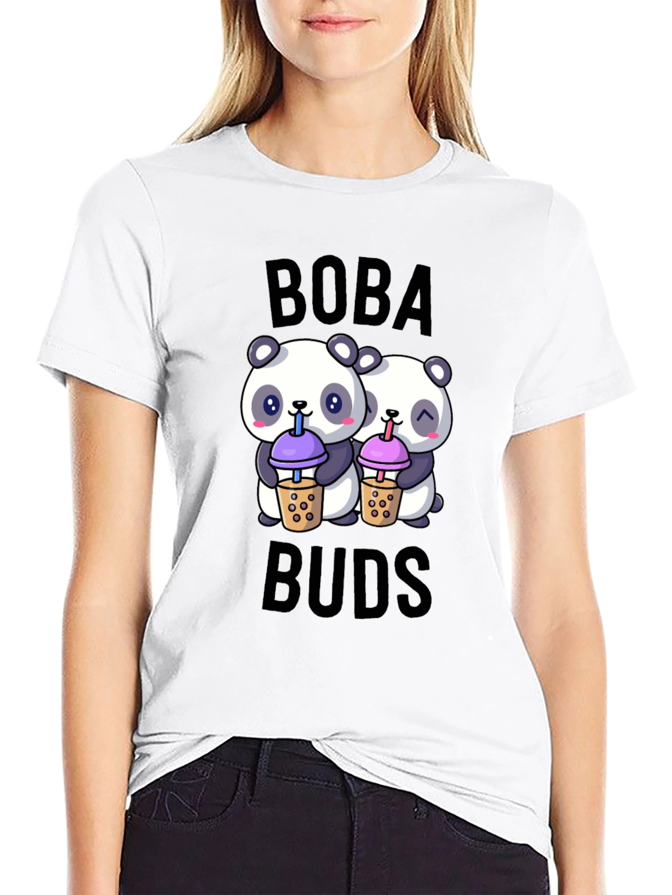 Boba Buds Panda T-Shirt: Cute Bubble Tea Lover Tee