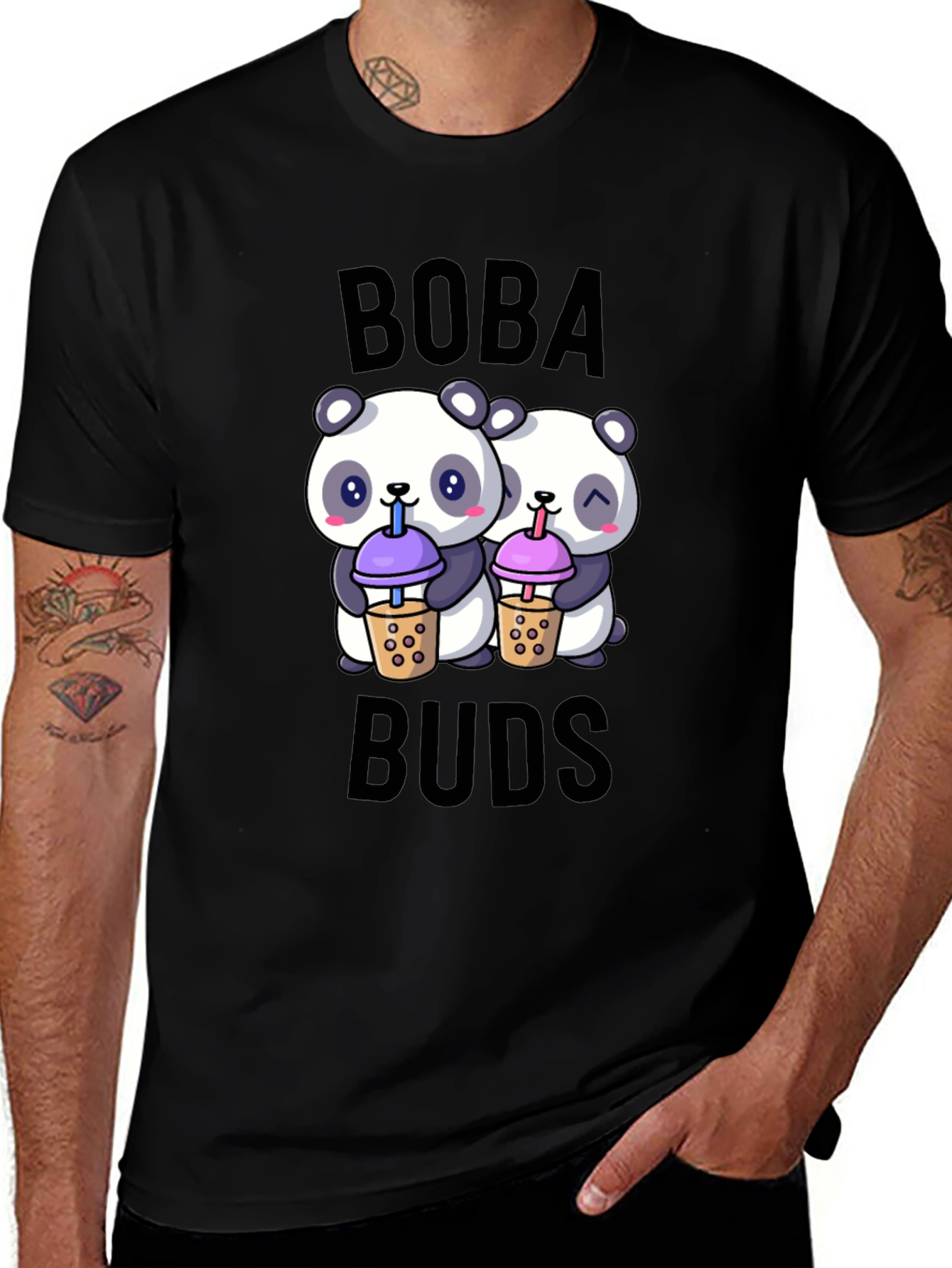 Boba Buds Panda T-Shirt: Cute Bubble Tea Lover Tee