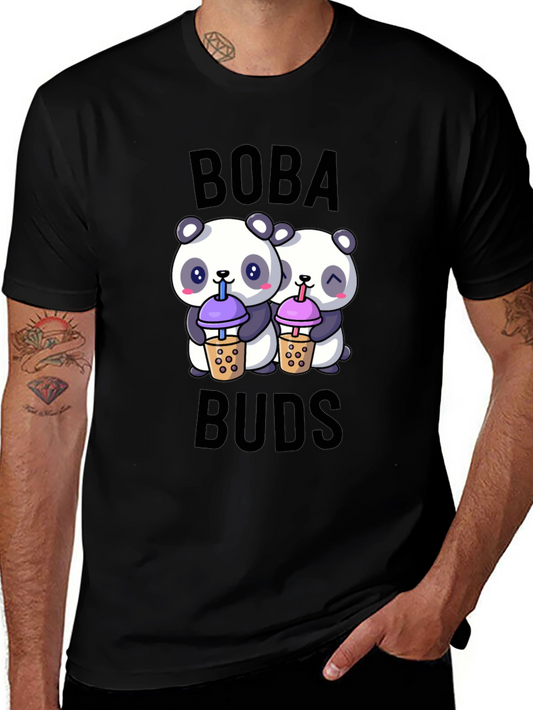 Boba Buds Panda T-Shirt: Cute Bubble Tea Lover Tee