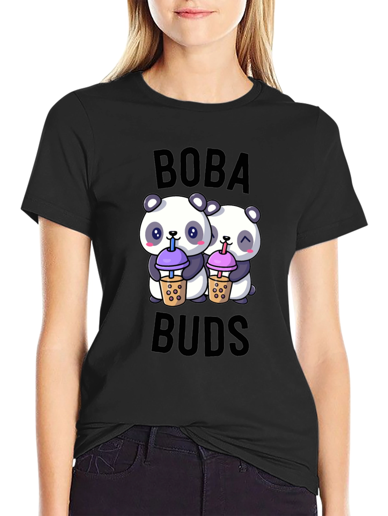 Boba Buds Panda T-Shirt: Cute Bubble Tea Lover Tee