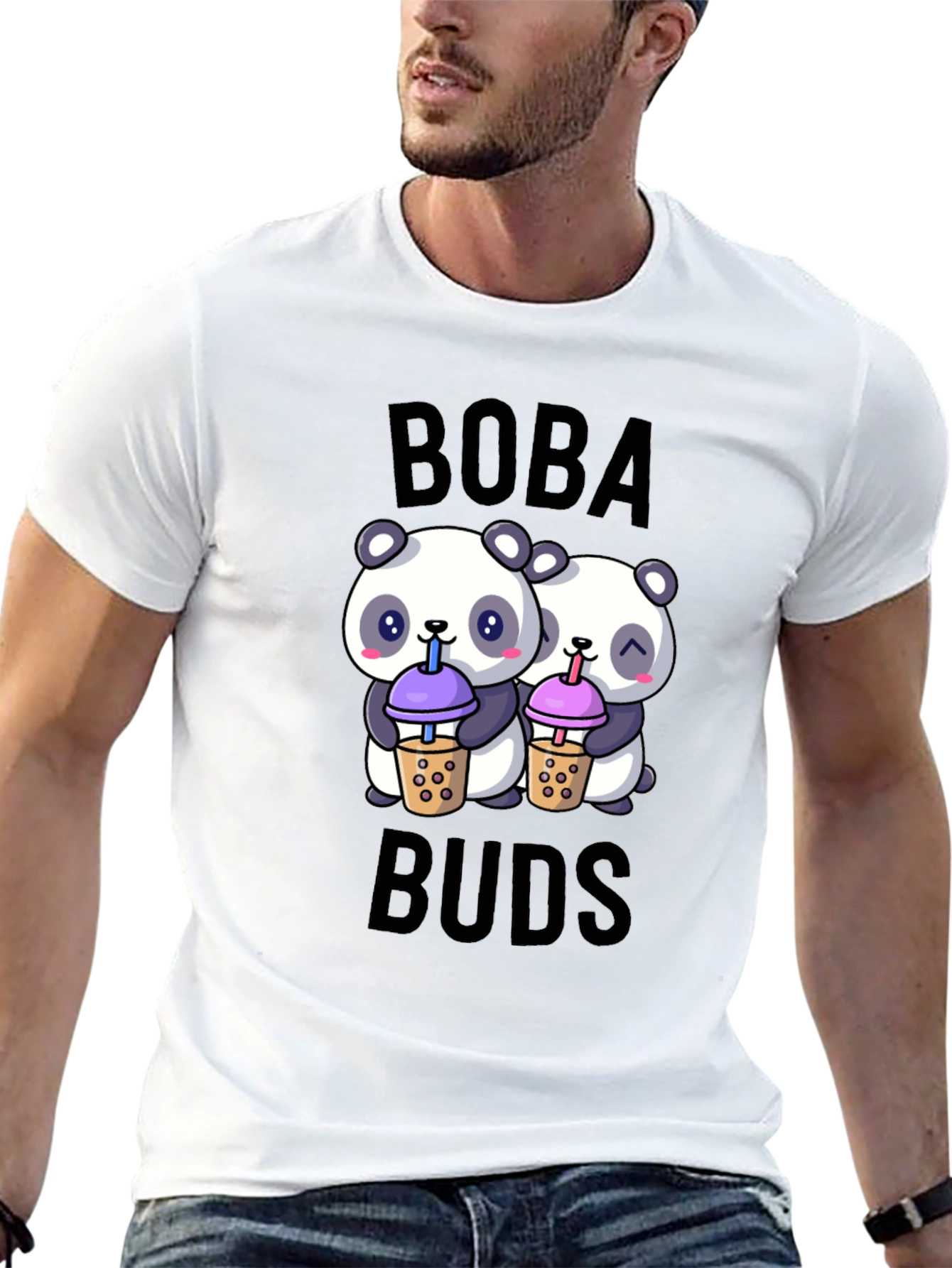 Boba Buds Panda T-Shirt: Cute Bubble Tea Lover Tee