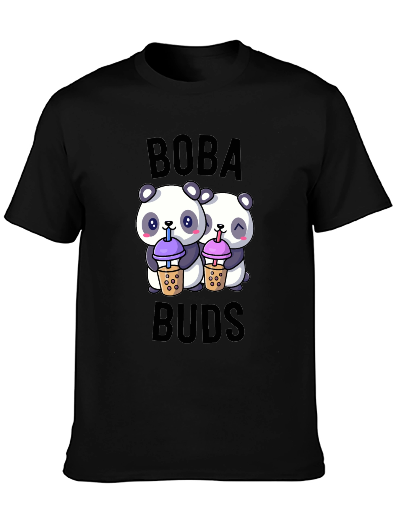 Boba Buds Panda T-Shirt: Cute Bubble Tea Lover Tee