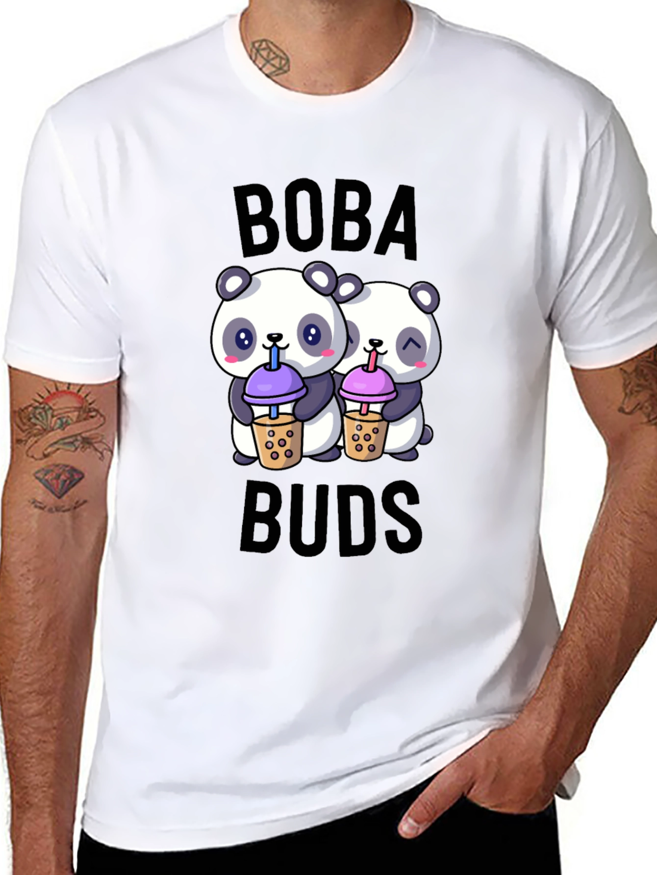 Boba Buds Panda T-Shirt: Cute Bubble Tea Lover Tee