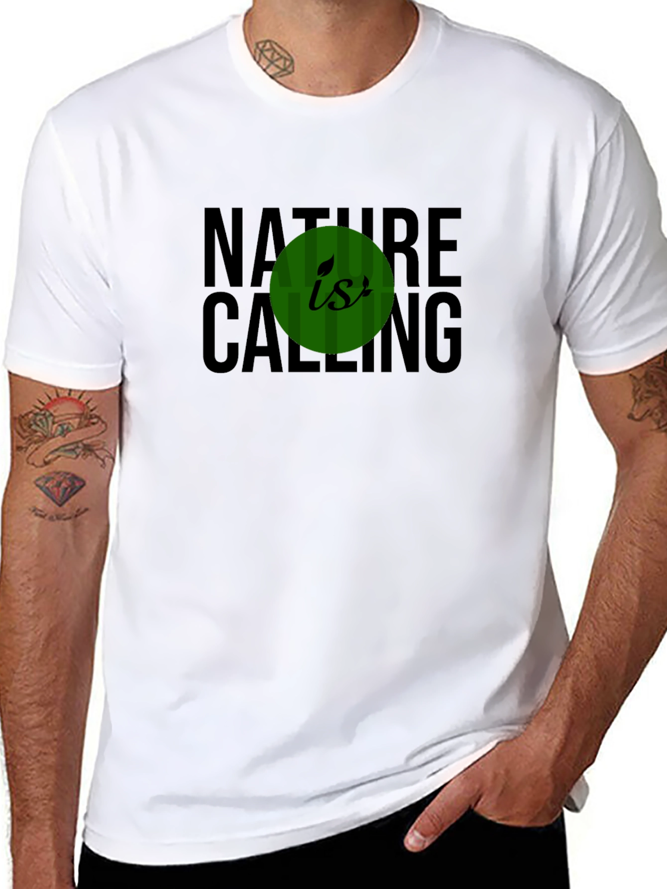 Nature is Calling Graphic Tee - Black