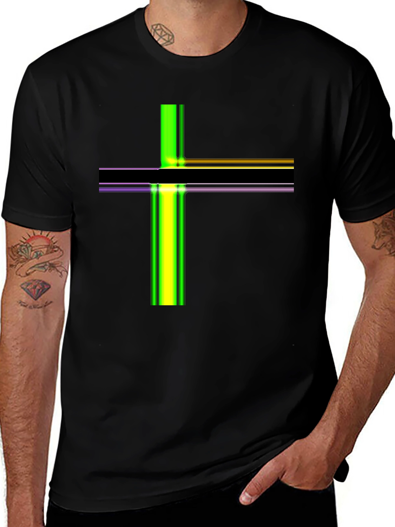 Abstract Line Art Graphic T-Shirt