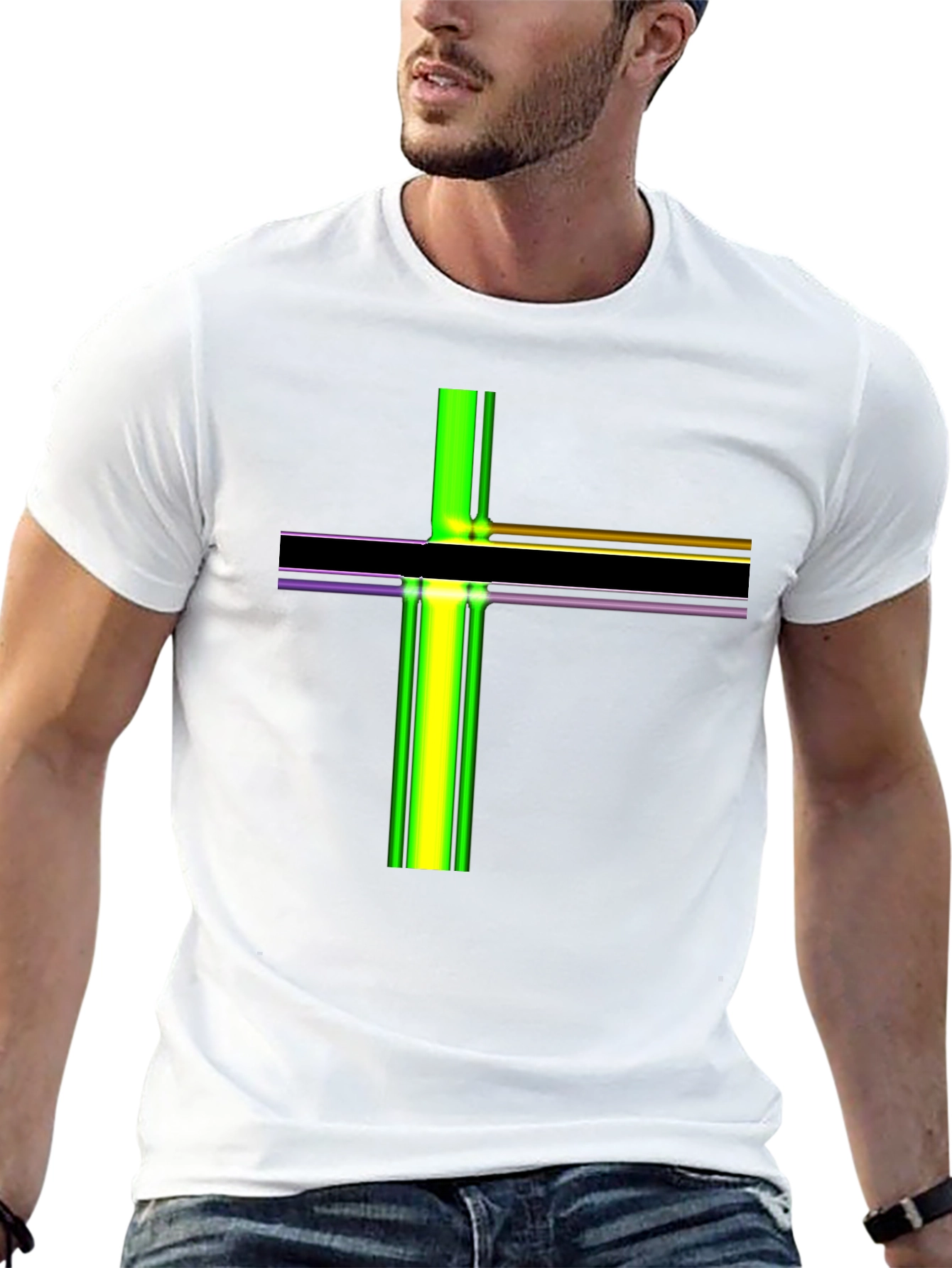 Abstract Line Art Graphic T-Shirt