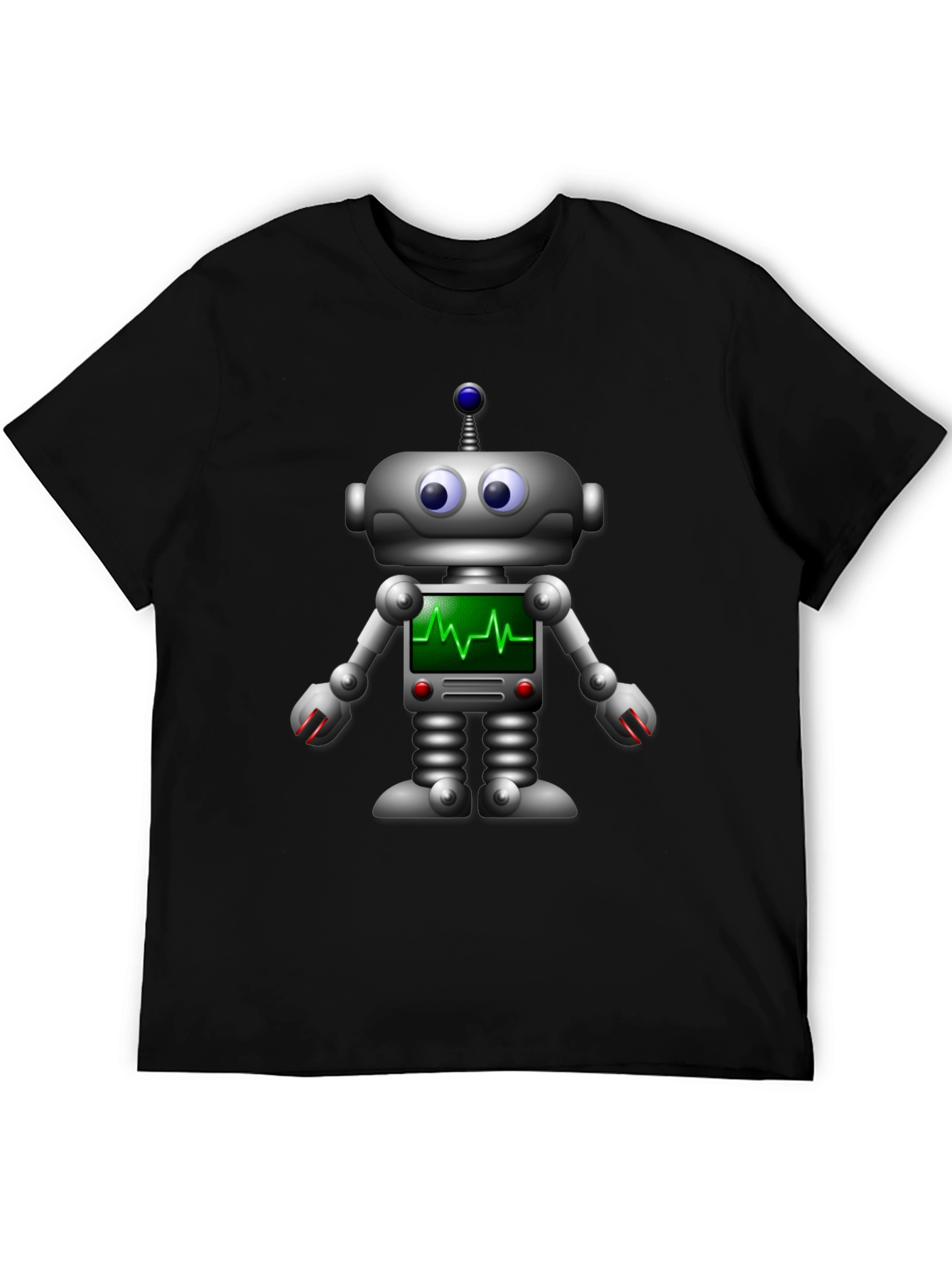 Robot ECG Heartbeat Graphic T-Shirt
