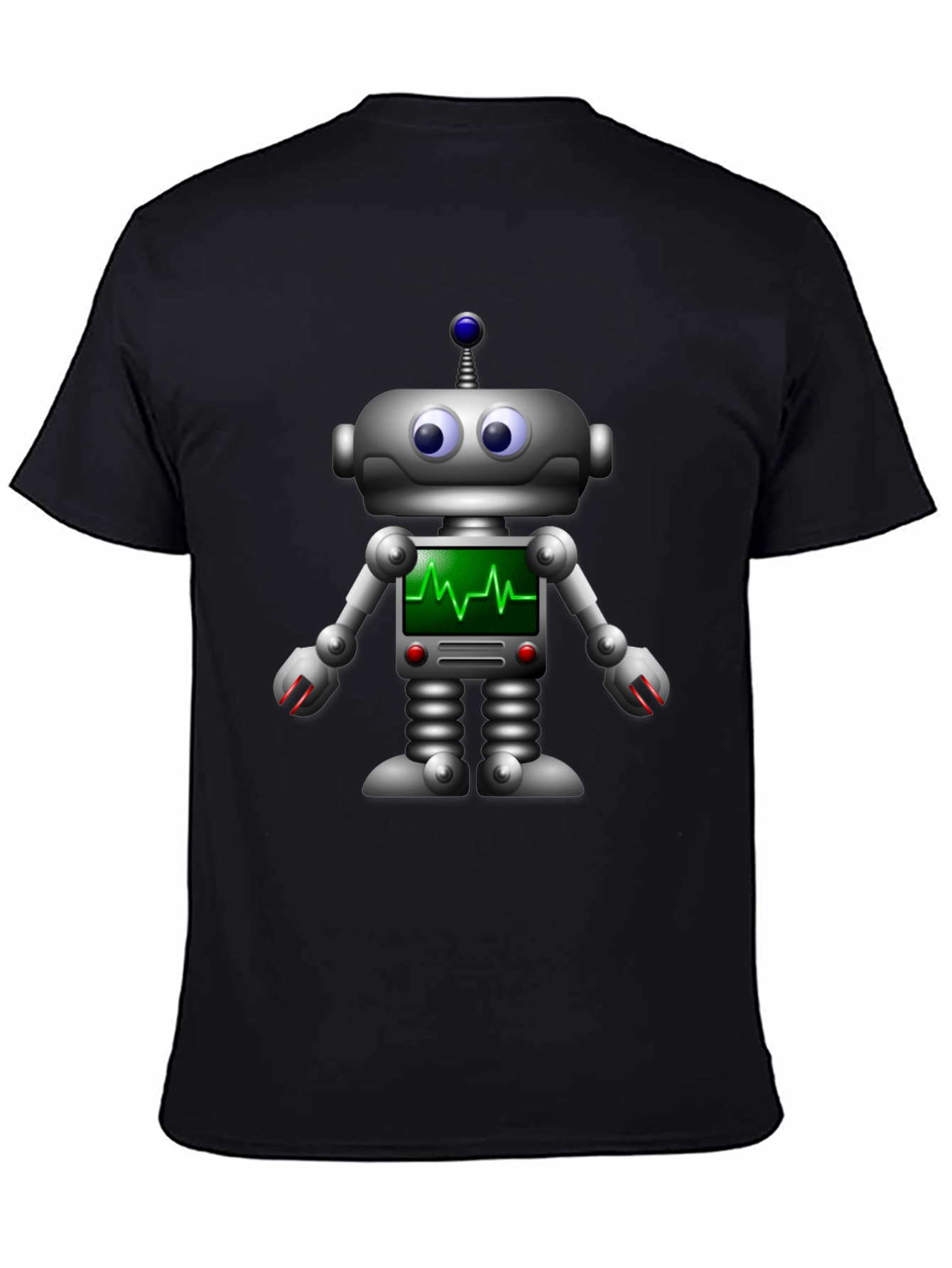 Robot ECG Heartbeat Graphic T-Shirt