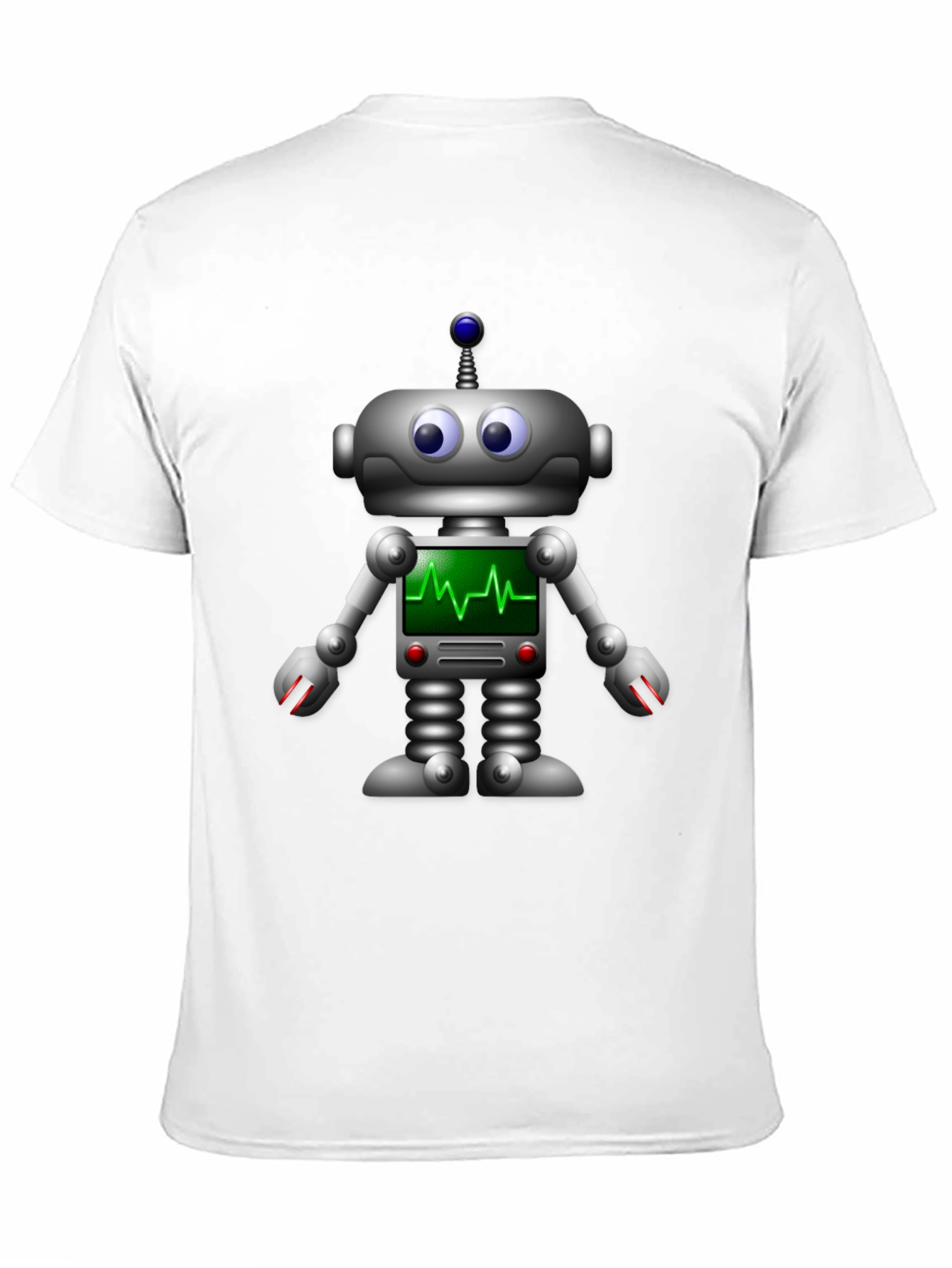 Robot ECG Heartbeat Graphic T-Shirt