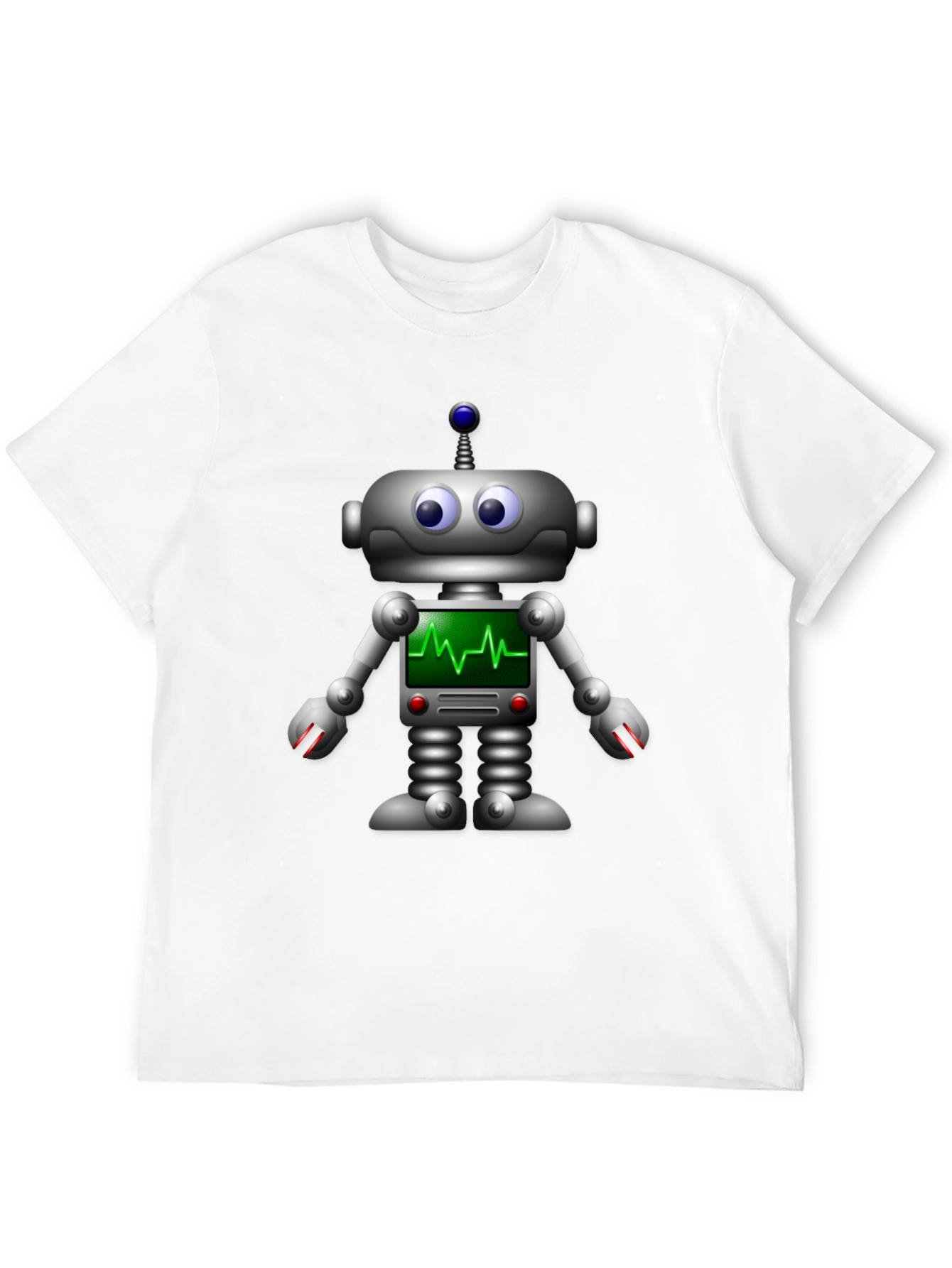 Robot ECG Heartbeat Graphic T-Shirt