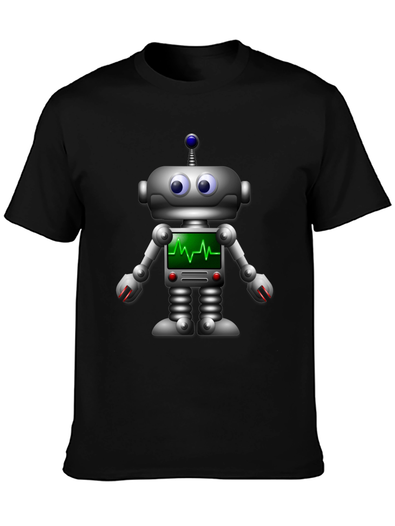 Robot ECG Heartbeat Graphic T-Shirt