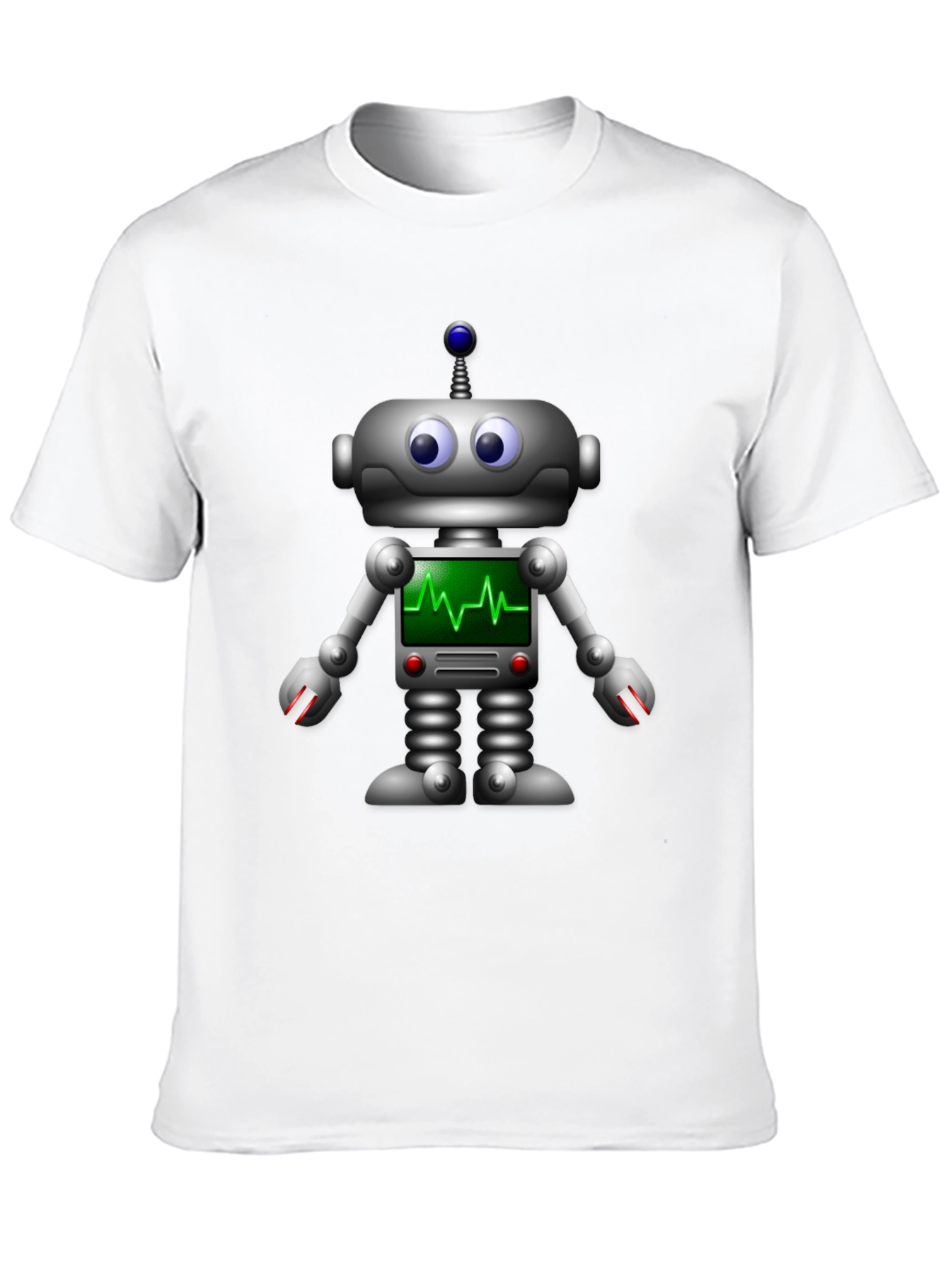 Robot ECG Heartbeat Graphic T-Shirt