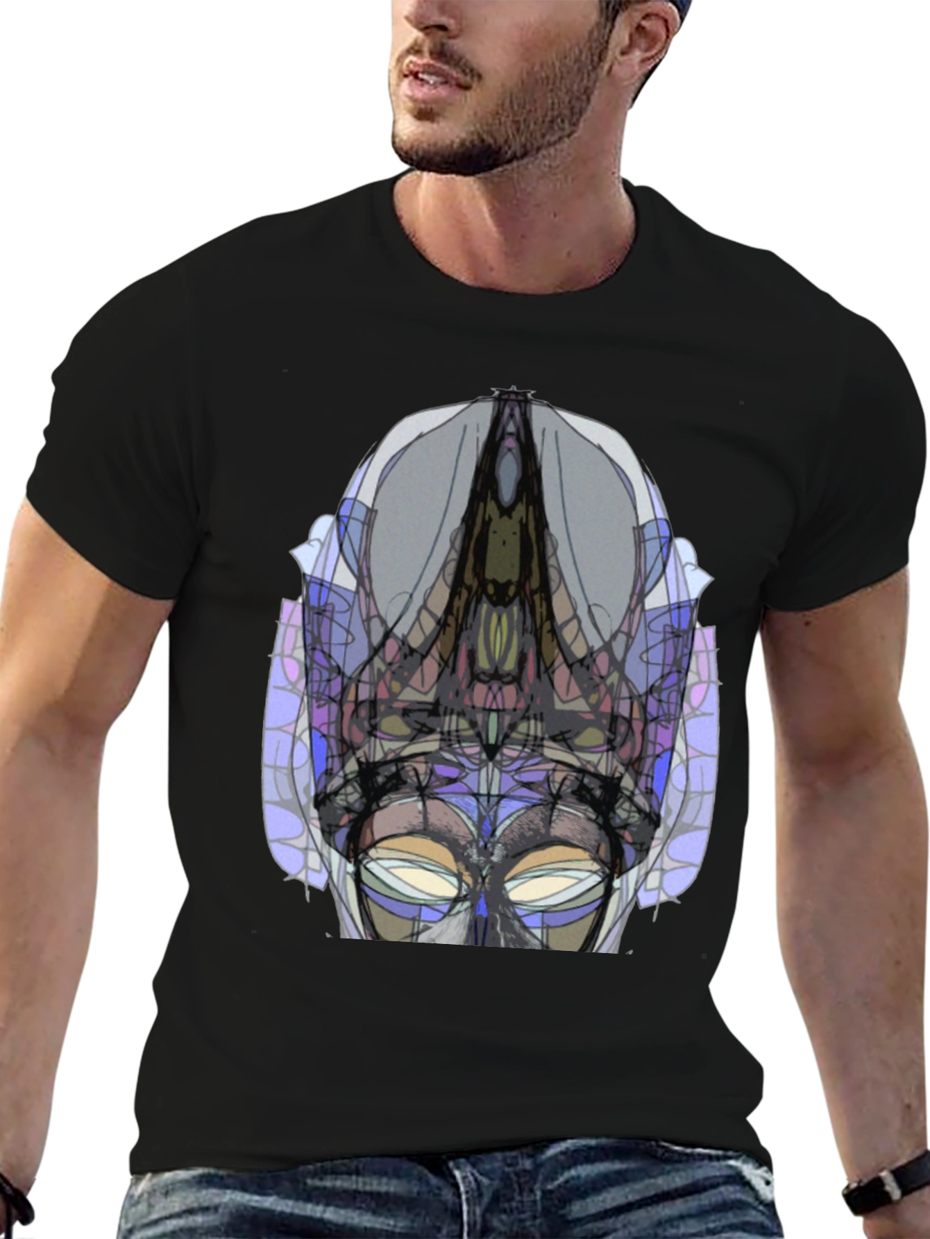 Abstract Geometric Graphic Tee - Modern Art Shirt