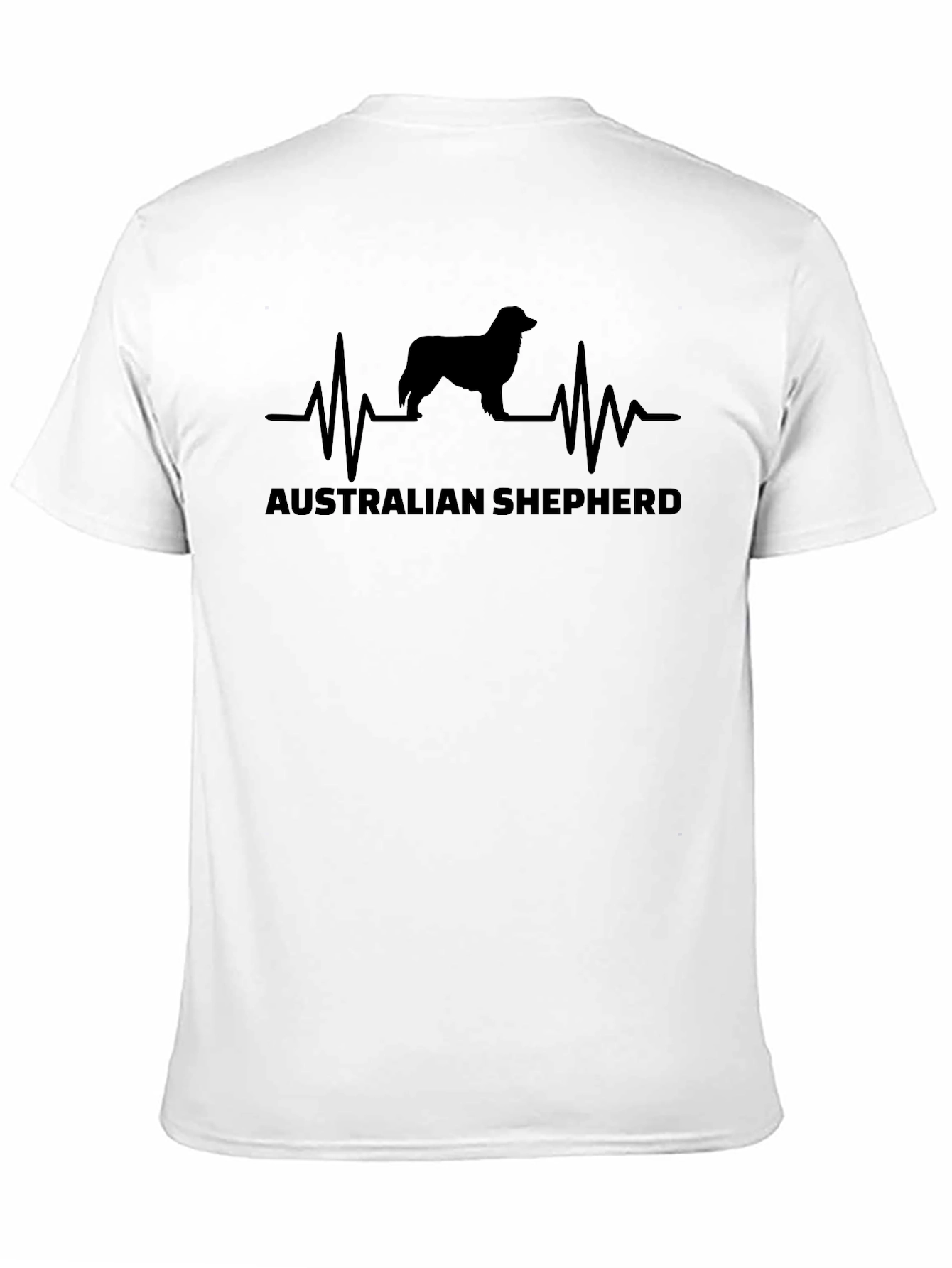 Australian Shepherd Heartbeat T-Shirt - Black
