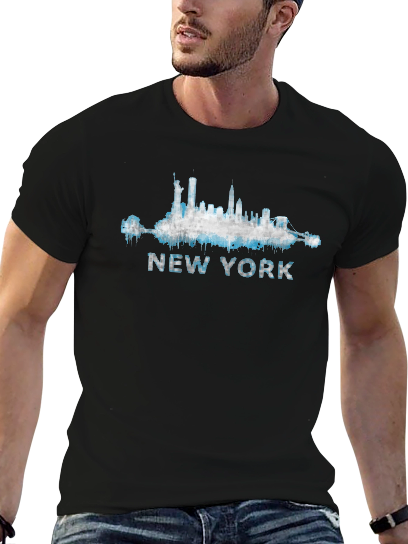 New York Skyline Mens Graphic T-Shirt