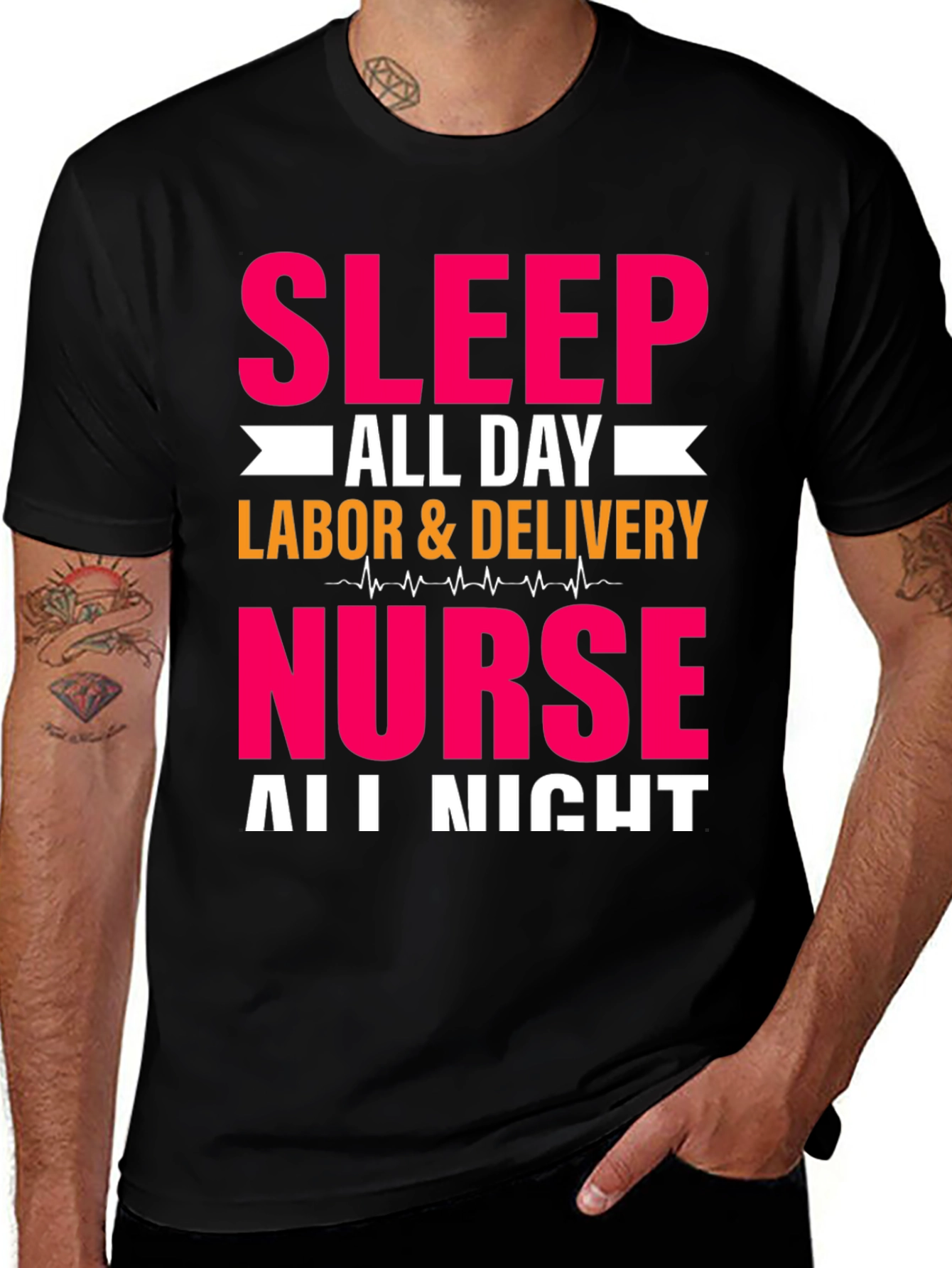 Sleep All Day Nurse T-Shirt
