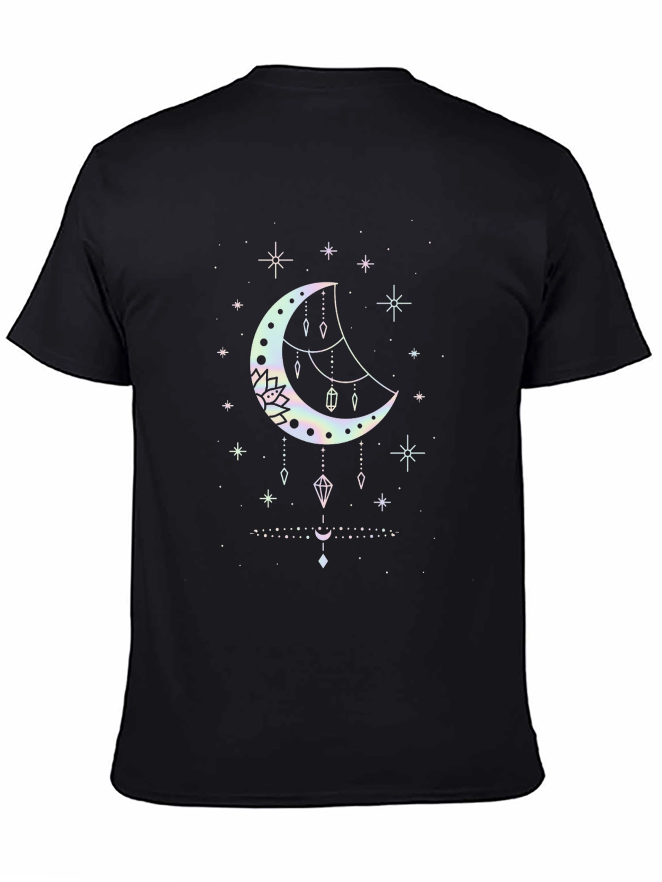 Mystical Moon Graphic Tee - Black Cotton Blend