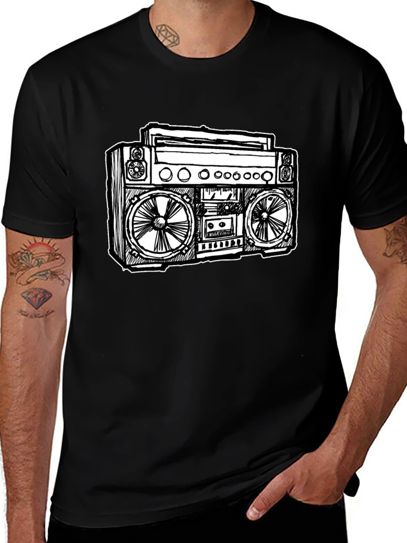 Retro Boombox Graphic T-Shirt