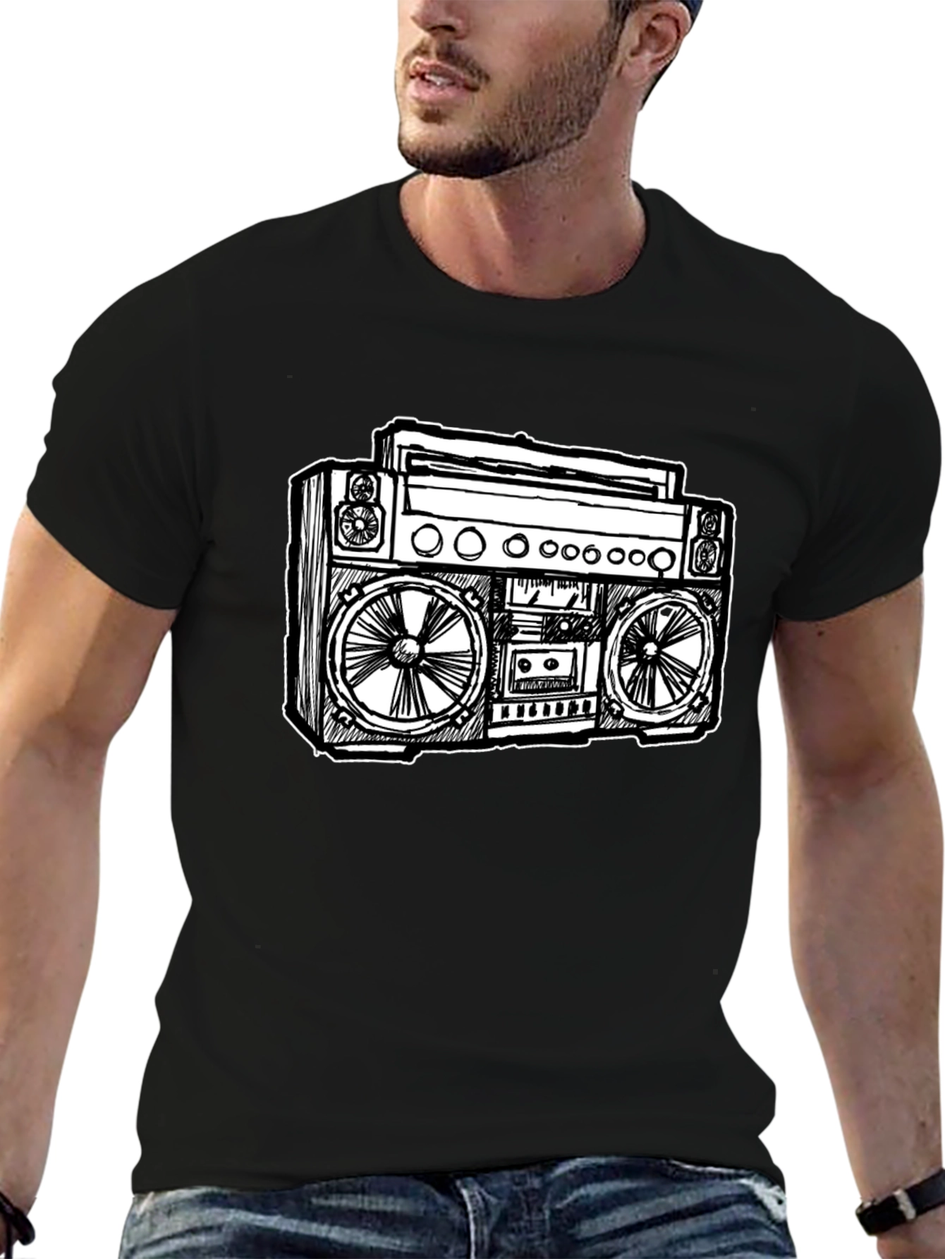 Retro Boombox Graphic T-Shirt