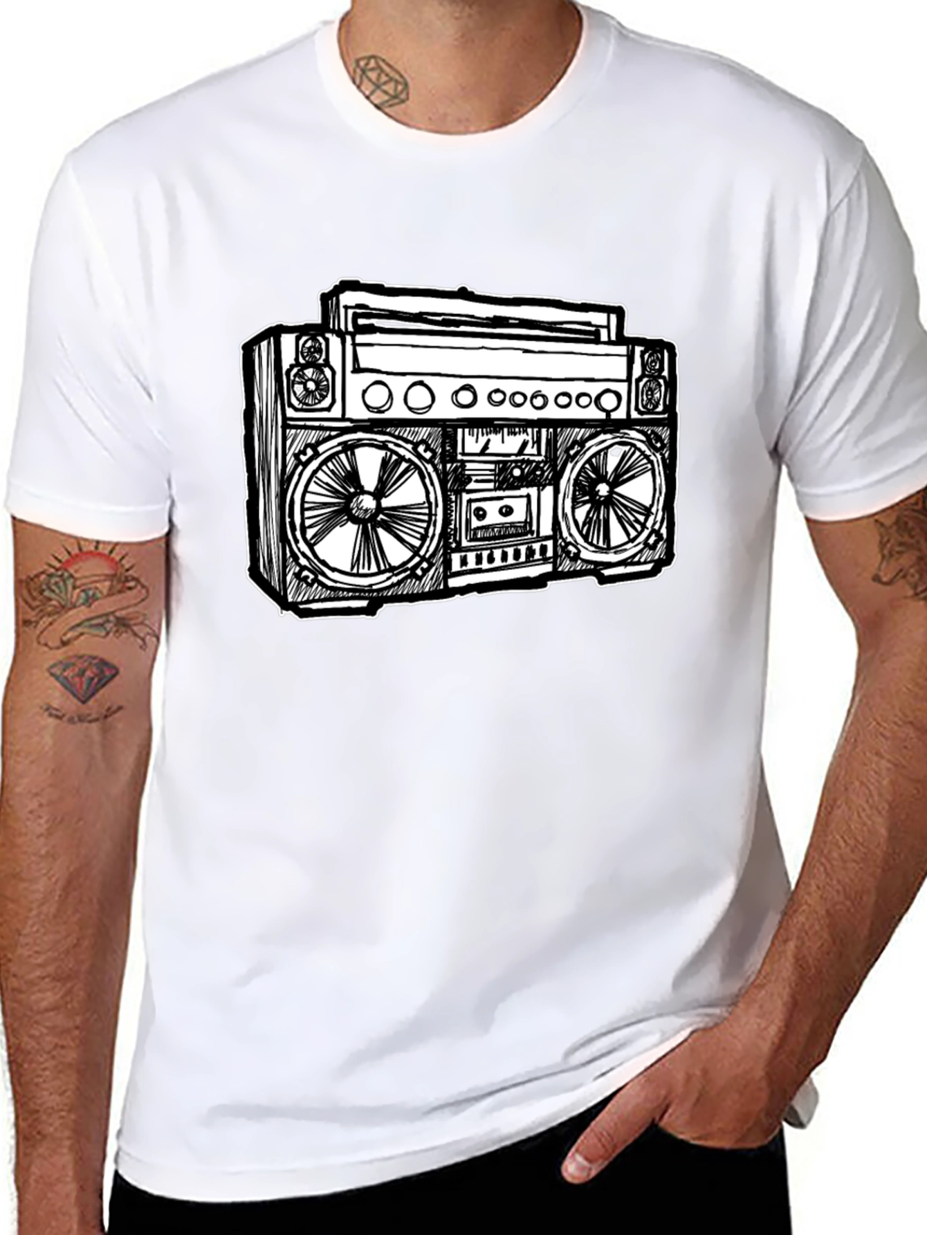 Retro Boombox Graphic T-Shirt