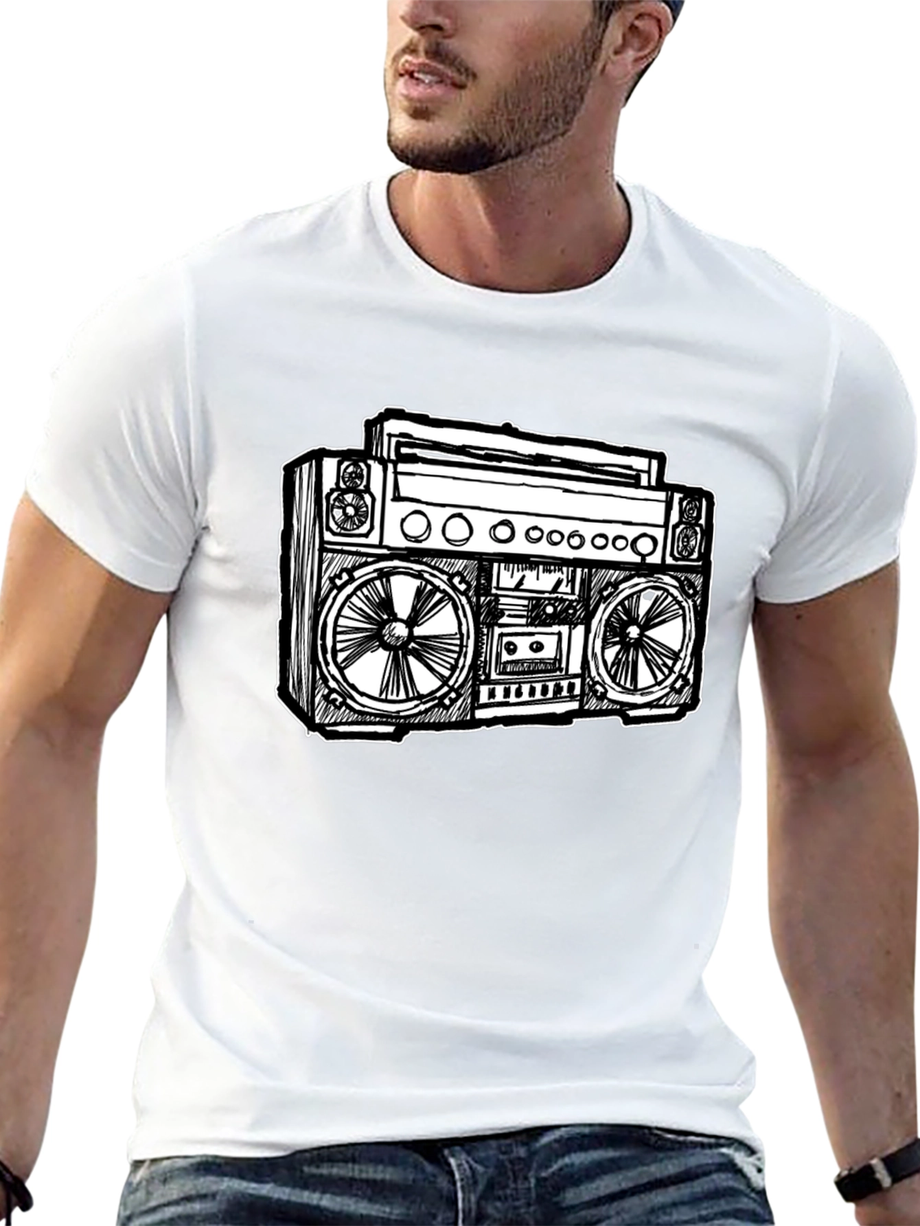 Retro Boombox Graphic T-Shirt