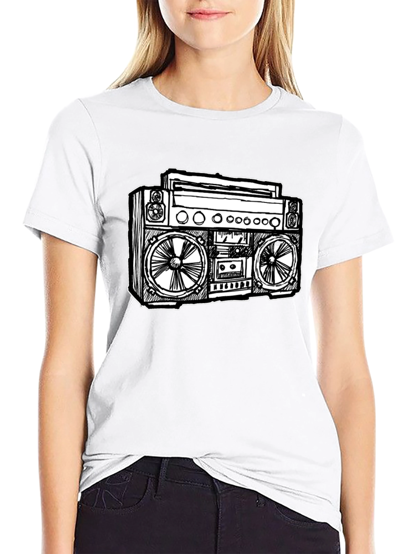 Retro Boombox Graphic T-Shirt