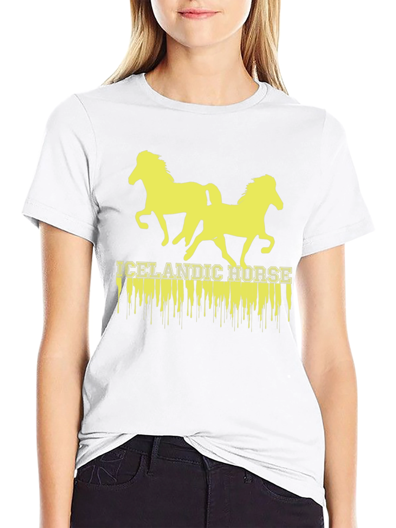Icelandic Horse Graphic T-Shirt - Black
