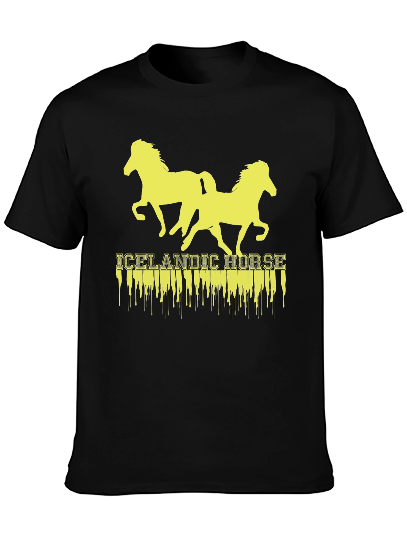 Icelandic Horse Graphic T-Shirt - Black