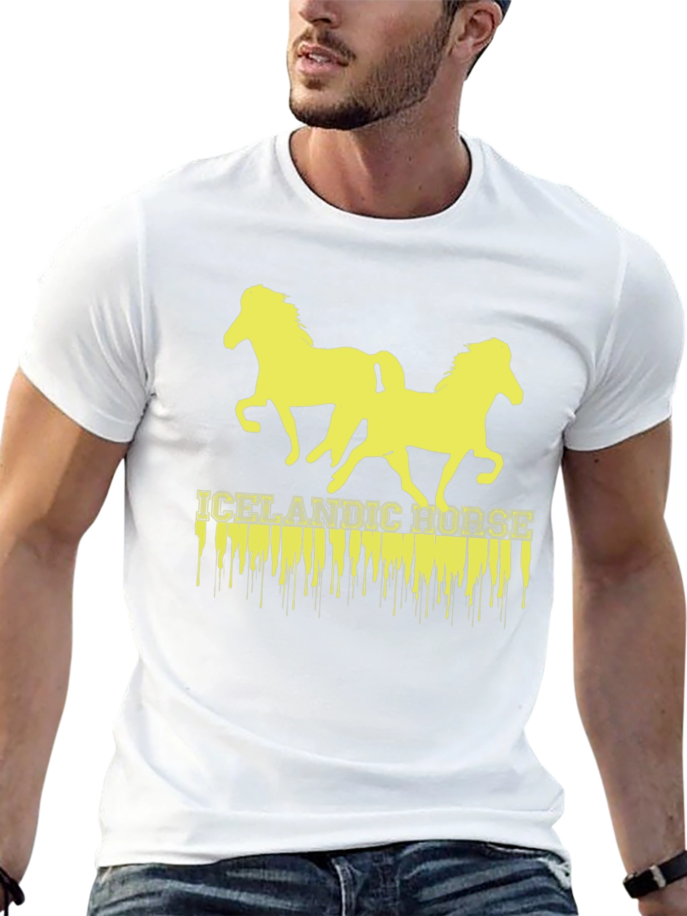 Icelandic Horse Graphic T-Shirt - Black