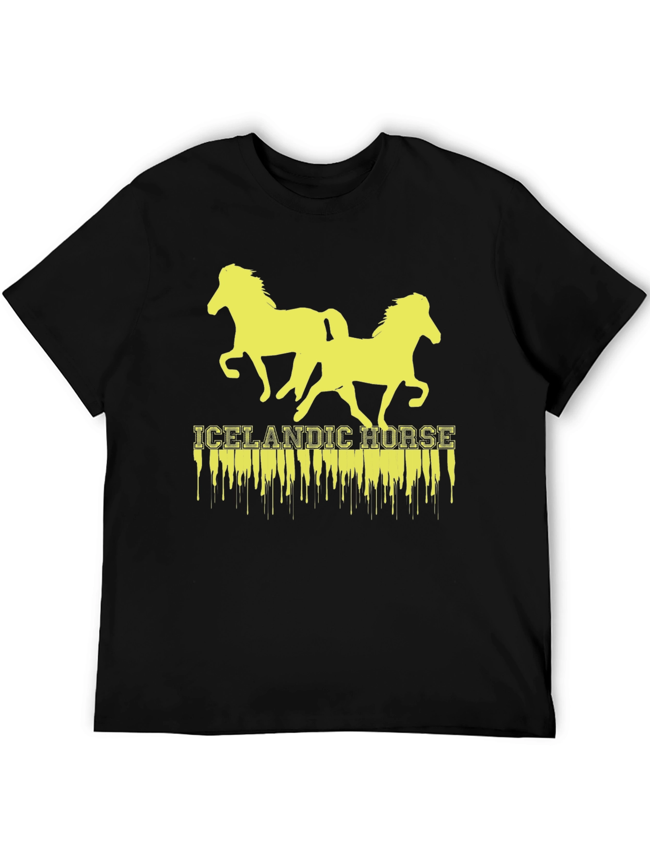 Icelandic Horse Graphic T-Shirt - Black