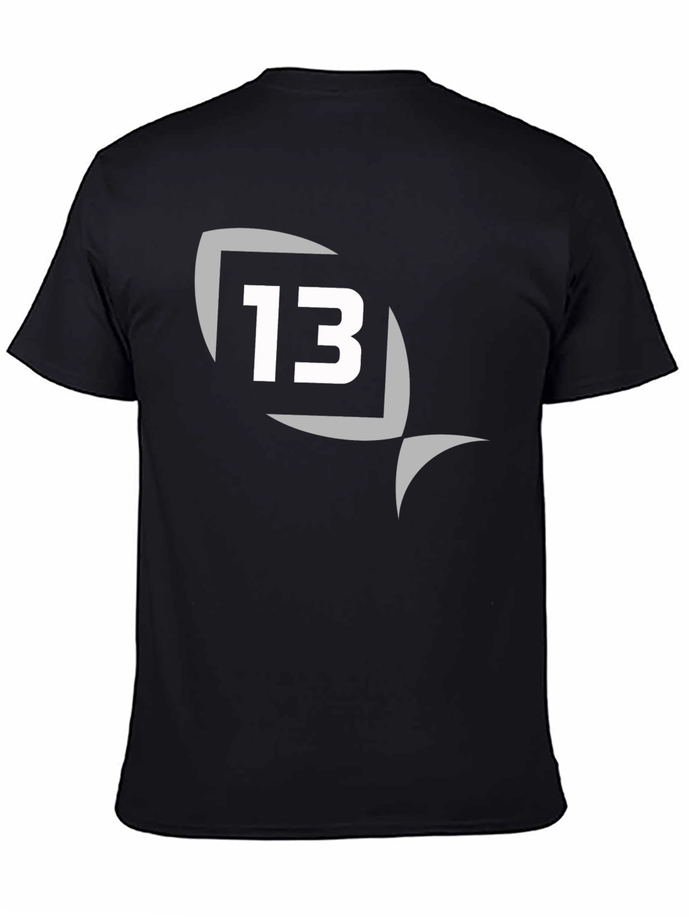 Mens Black T-Shirt with Number 13 Graphic Tee