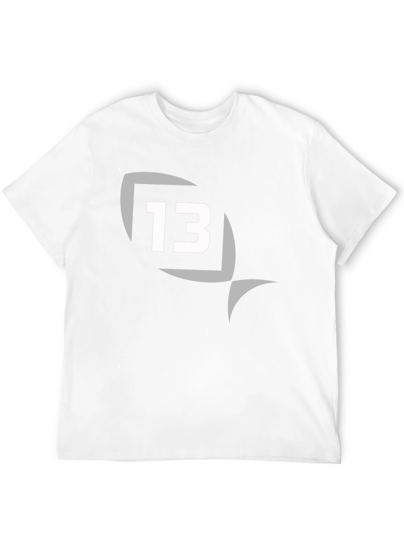 Mens Black T-Shirt with Number 13 Graphic Tee