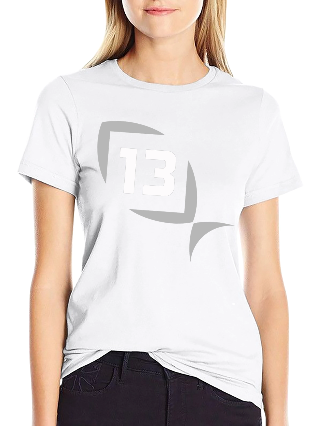 Mens Black T-Shirt with Number 13 Graphic Tee