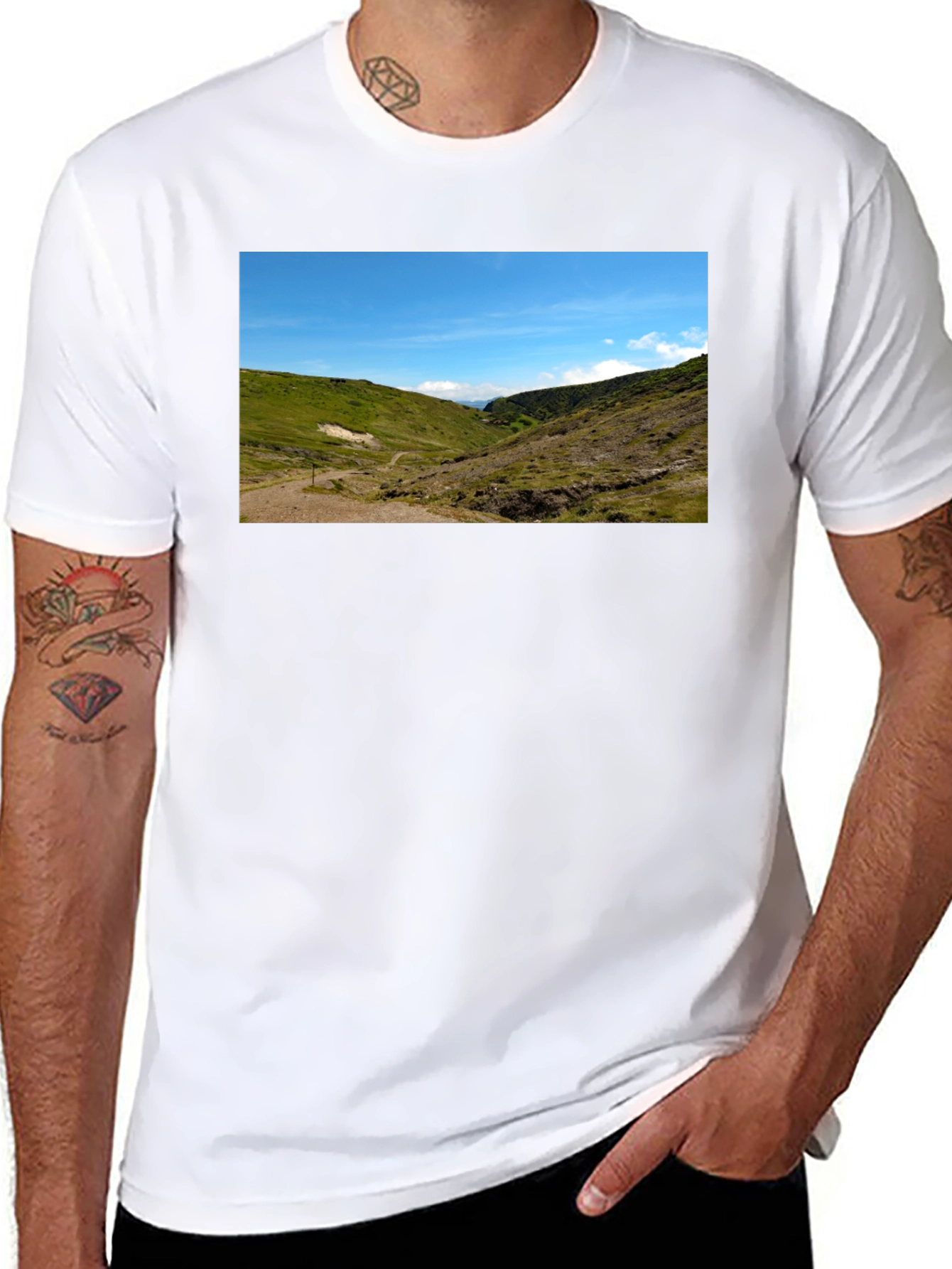 Scenic Landscape Black T-Shirt