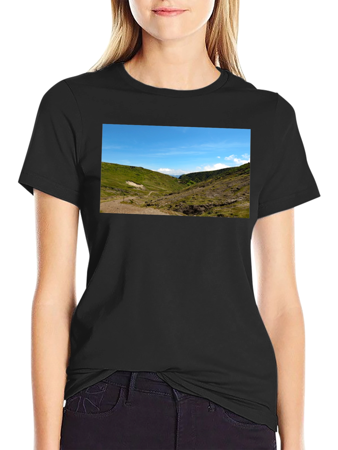 Scenic Landscape Black T-Shirt