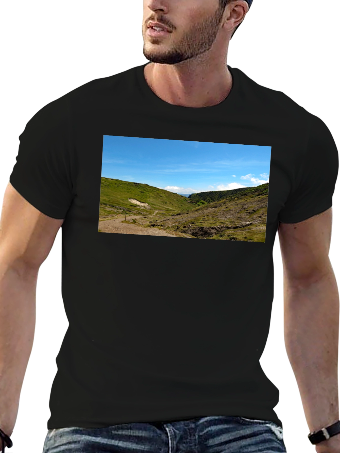 Scenic Landscape Black T-Shirt