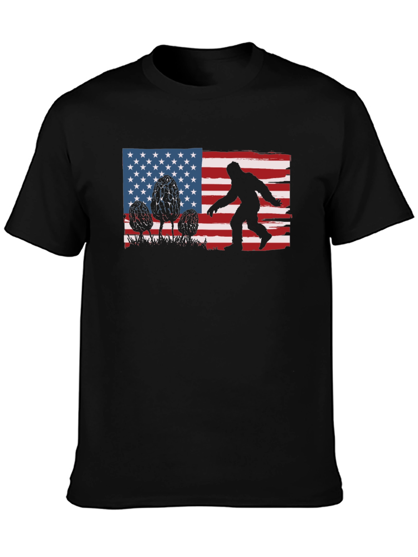 Bigfoot American Flag Graphic T-Shirt