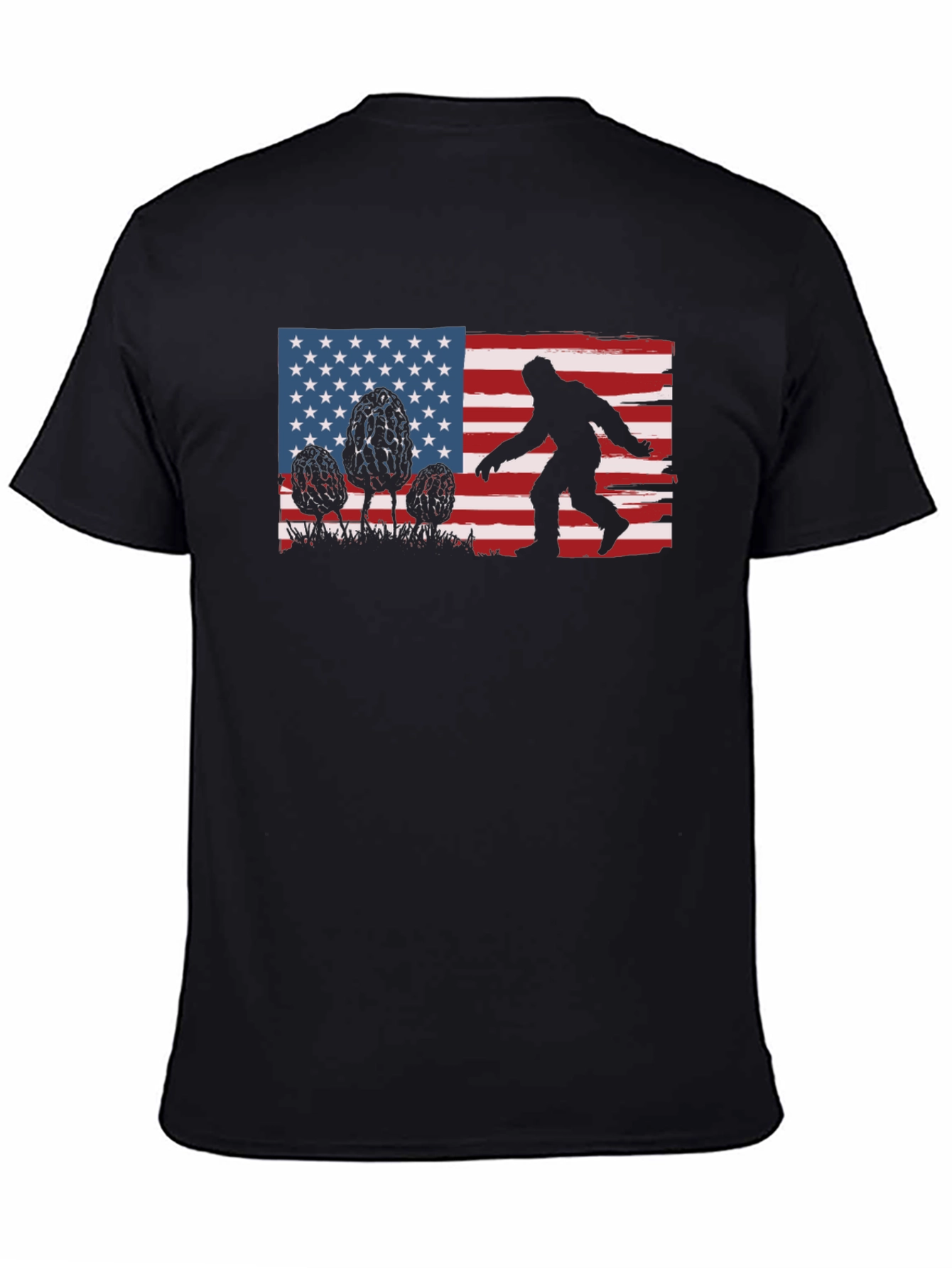 Bigfoot American Flag Graphic T-Shirt
