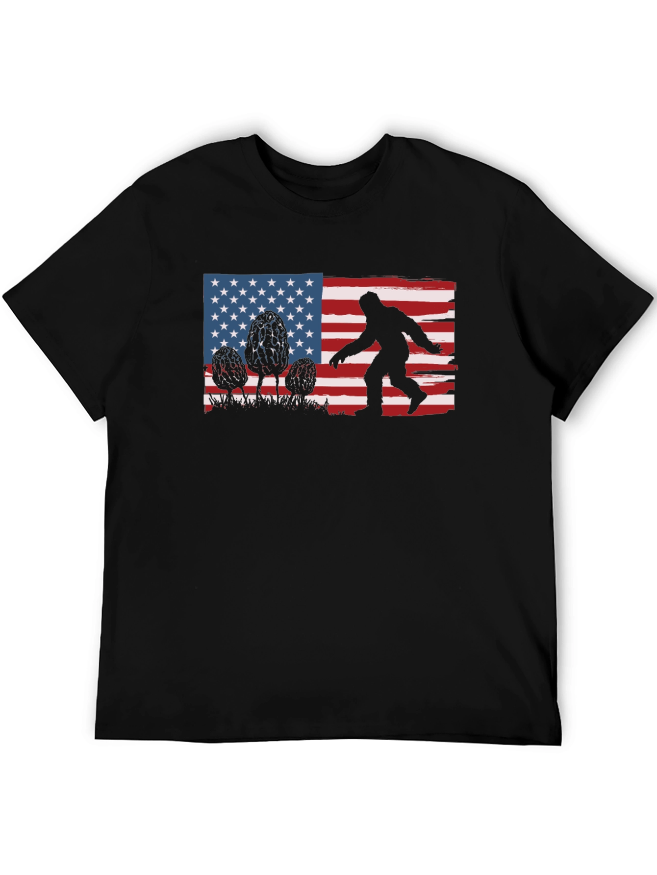 Bigfoot American Flag Graphic T-Shirt
